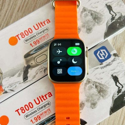 KROPP T800 Ultra- Space Gold Aluminium case_10 Smartwatch(Orange Strap, Free Size)
