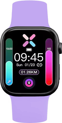 Time Up Women Ultra Light Weight & Sleek Wireless Charging Bluetooth Call Music Fitness Smartwatch(Light Purple Strap, Free Size)