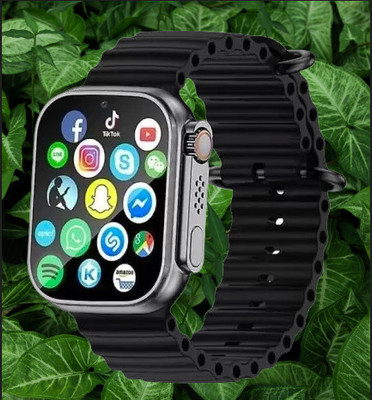 Techfly T800 smart watch & S8 4G network Sim Card Android System T10 Ultra T21 Smartwatch(Black Strap, Free Size)
