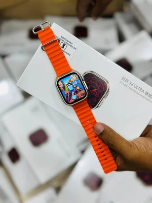 Wookt T800 Android Smart Watch Men 4G Network BT Call GPS Smartwatch(Orange Strap, Free Size)