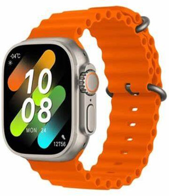 FITRIC T800 ultra smart watch with wireless charging Smartwatch Smartwatch(orange Strap, M)