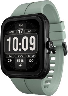Fastrack VOX Neo, 1.91inchCurved TFT Display, Offline Voice Commands, BT Calling Smartwatch(Green Strap, Free Size)