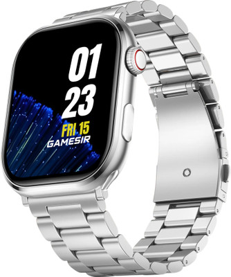 GameSir Advanced Smartwatch – AMOLED Display, Bluetooth Calling & Health Tracking Smartwatch(Silver Metal Strap, Free size)