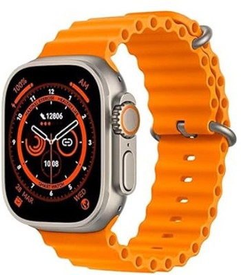 Kartmaq T800 ultra BT calling smartwatch compatiable with all Smart phones G124 Smartwatch(Orange Strap, Free Size)