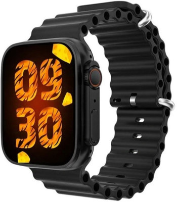 TECHIO T800 Ultra Smart Watch & Wireless Charger (BLACK STRAP) Smartwatch(Black Strap, Free)