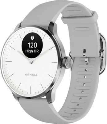 Withings ScanWatch Light 24/7 Heart Monitor, Activity Tracking,30 Day Battery Life Hybrid Smartwatch(White Strap, Free Size)