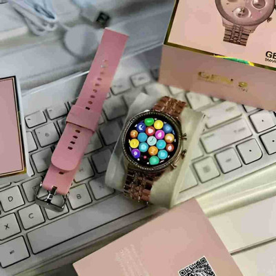 EVAAENTERPRISES CLASSY GEN-9 Ideal For Women with Bluetooth calling Smartwatch(Rose Gold Strap, Medium)