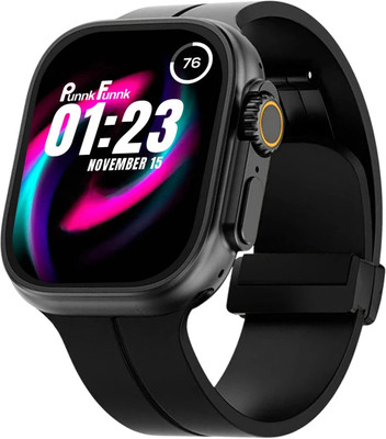 TOUCH 18 Newly T800 Ultra Smartwatch With BT Calling Fitness Tracking Multi-Sport Modes Smartwatch(Black Metallic Strap, Free Size)