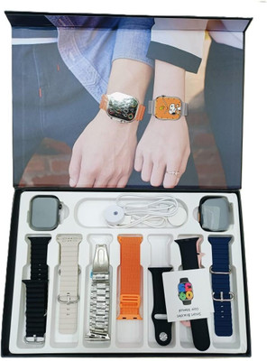 Guildr Watch 8 Ultra 2 7 in 1-49 MM BT Calling Sports Mode 7 Belt with 2 Smart Watch Smartwatch(Multicolor Strap, 1.85 Inch)