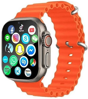 HLSTRIKES Best First T800 Ultra Honeycomb smart watch Smartwatch(Orange Strap, Free Size)