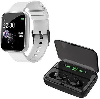 Rhobos Combo C772 Touchscreen Smart Watch with Activity Tracker & F9 Bluetooth Earbuds Smartwatch(Multicolor Strap, Free Size)