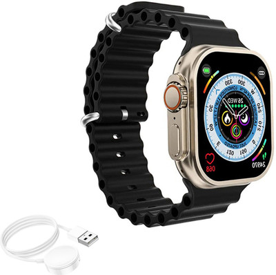 OTUR Best Original Watch Ultra IP68 Waterproof Smart Watch Series 8 Ultra Smartwatch(Black Strap, Free Size)