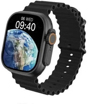 Fuziqra stylish T800 Ultra Bluetooth Calling, AI Voice Heart Rate Touchscreen Smartwatch(black Strap, Free Size)