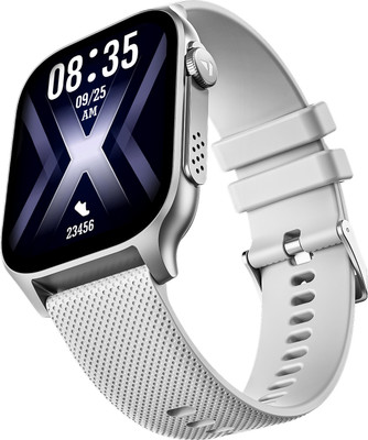 boAt Ultima Ember w/ 1.96''(4.97cm)AMOLED Screen,Personalized Nudges,Functional Crown Smartwatch(Silver Myst Strap, Free Size)