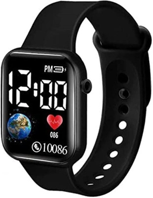 TAOSTRY LED Luxurious Fashion Silicone (Not Smart Watch) Digital Watch_TSTY32 Smartwatch(BLACK Strap, Free Size)