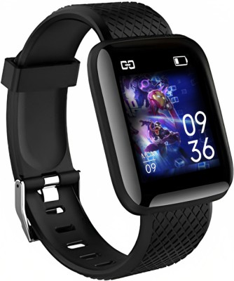 Trackmate AV10 BT Smart Watch |Sports & Heath Monitoring, Music control| Call Reminder Smartwatch(Black Strap, Regular)