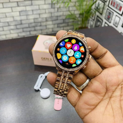 ZARRY Gen9 Calling Smartwatch for girls ladies with golden chain and pink strap_58 Smartwatch(Golden Strap, Freesize)