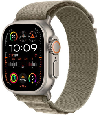 Apple Watch Ultra 2 GPS + Cellular 49mm Titanium Case with Olive Alpine Loop - Small(Olive Green Strap, Free Size) Apple Watch Ultra 2 GPS + Cellular 49mm Titanium Case with Olive Alpine Loop - Small(Olive Green Strap, Free Size)