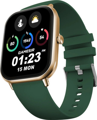 GameSir Bluetooth Calling Smartwatch Metal Body, 120+ Sports Modes, Voice Assistant,IP67 Smartwatch(Green Strap, Free Size)