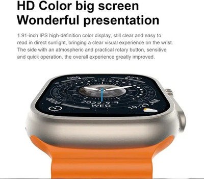 zora T800 Ultra smart watch with WiFi GPS SIM card 4G S9 Orange Smartwatch Smartwatch(Black Strap, Free Size)