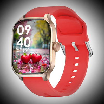 ATSK HUB H9 Smartwatch Calling,Fitness,Heart Rate Tracking Kids Girls & Boys (6-22 Years) Smartwatch(Red Strap, 2.01 Inch Huge First Big Display)