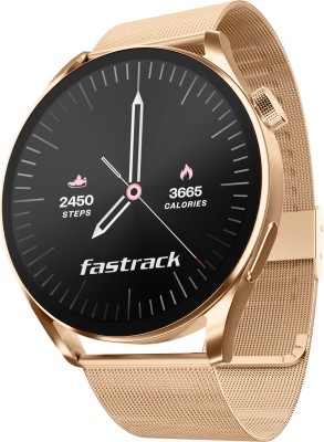 Fastrack Dezire FX1-1.38|Metal Design|Working Crown|60 Hz|AI Voice Assistant|IP68|Fashion Smartwatch(Rose Gold Strap, Free Size)