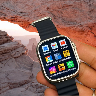 STAR T10 Ultra Smartwatch With Noise Cancellation & Wireless Charging Smartwatch(Black Strap, Free Size)