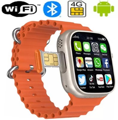OTUR Android Smart Watch Men 4G Network BT Call GPS X8 Ultra S8 GAME Smartwatch(Orange Strap, Free Size)