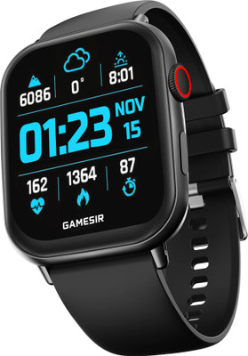 GameSir Edge-lite Smartwatch with Bluetooth Calling Fitness Tracking Multi-Sport Modes Smartwatch(Black Strap, Free Size)
