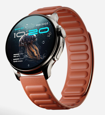 GOBOULT Crown R Pro 2 1.43''HD AMOLED, BT Calling, Zinc Alloy Frame, SpO2 Tracking Smartwatch(Bourbon Strap, Free Size)