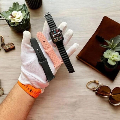 SEHUB T900 Ultra Smart Watch with 3 Beautiful Strap, Dynamic Iceland Working Smartwatch(Black, Pink Strap, 10cm)
