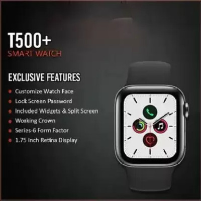 Clairbell HYT_588A_T-500 Smart Watch | Sleep Monitor|Distance Tracker|Calendaring| Smartwatch(Black Strap, Free)