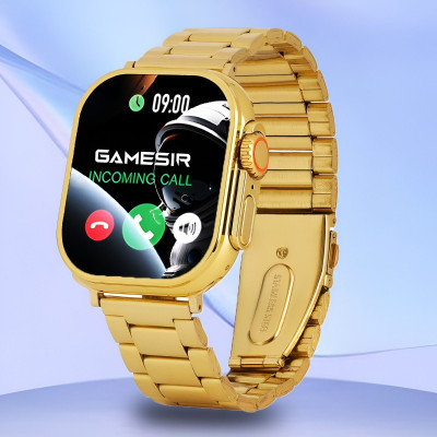 kaku S9 Ultra 24K Golden with Extra Strap Bluetooth calling, Health, Sport, Fashion Smartwatch(Gold Strap, Free Size)