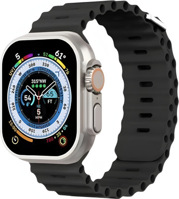 FUK T800 Ultra BT Calling Touchscreen Smartwatch For Men Women Smartwatch(Black Strap, Free Size)