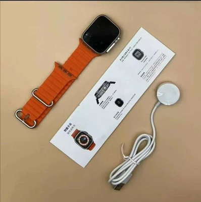 OMAZONE T-800 Ultra Smart Watch With Wireless Charging And Sweatproof NX11 Smartwatch(Orange Strap, Free Size)