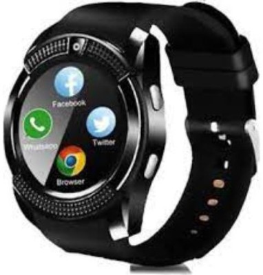 SYARA BBZ_234B V8 Smart Watch Smartwatch(Black Strap, Free Size)