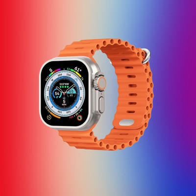 KadWaniya T800 Ultra Smart Watch With Wireless Charging Smartwatch(Orange Strap, Regular)