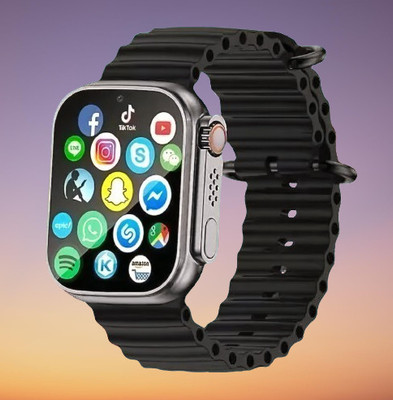 BOOMLY Android Smart Watch Men 4G Network BT Call GPS X8 Ultra S8 Smart T37 Smartwatch(Black Strap, Free Size)