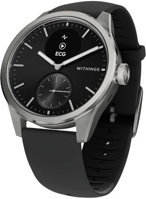 Withings Scanwatch2 Heart Health Monitor, ECG, SPO2, 30 Day Battery Life - 42mm Hybrid Smartwatch(Black Strap, Free Size)