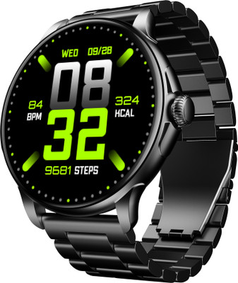 boAt Lunar Oasis w/TBT Navigation,Dynamic UI,1.43''(3.6 cm) AMOLED Display & QR Tray Smartwatch(Steel Black Strap, One Size)