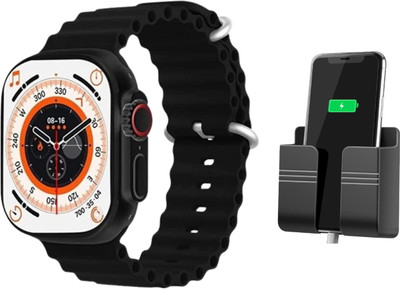 MECKWELL T800 Ultra Biggest Display Smart Watch (Free Wall Stand )with Bt Calling Smartwatch(Black Strap, Free Size)