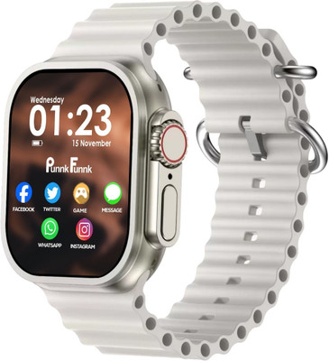 PunnkFunnk T800 ultra Series 8 smart watch with AI assistant, bluetooth calling and fitness Smartwatch(LightGrey Strap, Free Size)