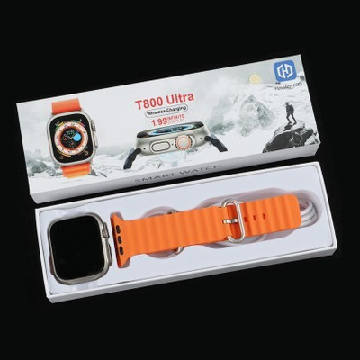 GLowcent T800 ultra BT calling smartwatch compatiable with all Smart phones G448 Smartwatch(Orange Strap, Free Size)