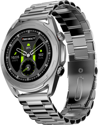 Fire-Boltt Spectre Stainless Steel Luxury, 33.5mm (1.32 inch) Display, 360*360 Px High Res Smartwatch(Silver-C Strap, Free Size)