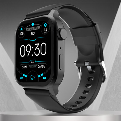 Fire-Boltt Rise Bluetooth Calling 47mm (1.85), Metal Bod & Rotating Crown, 123 Sports Smartwatch(Black Strap, Free Size)