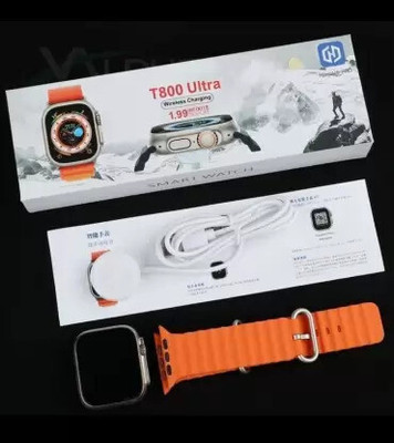 Vsh T800 Ultra Smart Watch & Wireless Charger(0RANGE) Smartwatch(ORANGE Strap, Free Size)