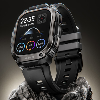 Fire-Boltt Clikk 54.1mm (2.12 inch) AMOLED Display, Front Camera, Nano SIM Slot, 1000mAh Smartwatch(Dark Knight Black Strap, Free Size)