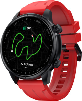 Cult Velocity with Built-in Turbo Track GPS,1.4'' AMOLED Display, Compass, BT Calling Smartwatch(Red Strap, Free Size)