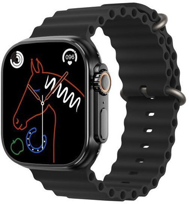Techio T800 ulatr smart watch Smartwatch(black Strap, free)