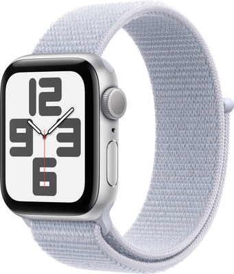 Apple Watch SE 2 GPS 40mm (2nd Gen) Silver Aluminium with Blue Cloud Sport Loop(Blue Cloud Strap, Free Size)